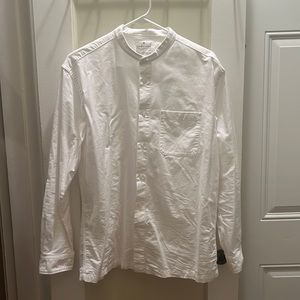 Muji White Stand Collar Shirt